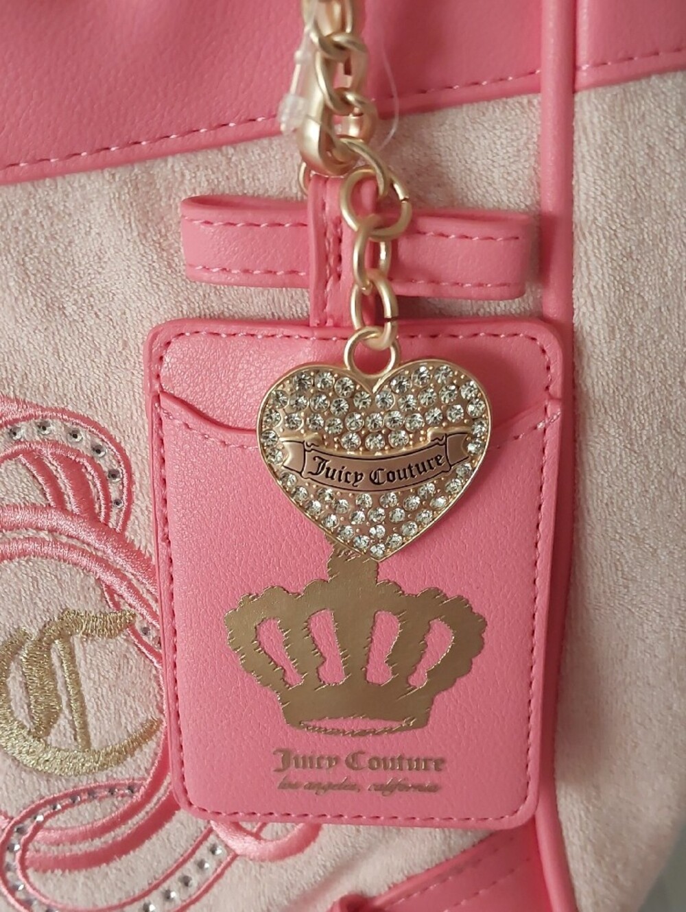 Juicy Couture Pink and Cream Bow-Accent Daydreamer Tote New - Picture 3 of 10
